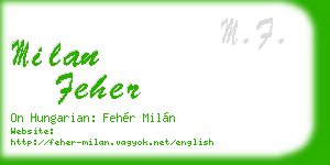 milan feher business card